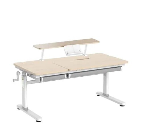 HOKO Kinderschreibtisch mit Schreibtischaufsatz in braun von HOKO