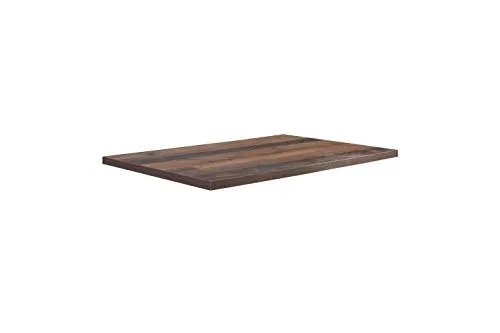 FORTE Tischsystem: Tischplatte aus Holzwerkstoff in Old Wood Vintage - Esszimmertisch mit pflegeleichter Oberfläche, ideal als Tisch- oder Schreibtischplatte, einfach aufzubauen und stabil, kombinierbar mit U-förmigen Metallbeinen in Schwarz oder Chrom.