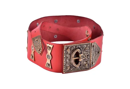 Battle Merchant Ritter-Kostüm: Spätrömischer Zenturio-Gürtel - Ritter-Kostüme, authentisches Replik aus hochwertigem Leder mit Messingbeschlägen, ideal für historische Nachstellungen und Rollenspiele.