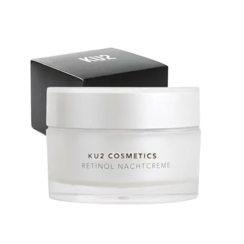 KU2 Retinol Nachtcreme – Anti Aging Nachtpflege mit Retinol, Hyaluronsäure & Jojobaöl – Regenerierende Faltencreme für glattere Haut – Reduziert Pigmentflecken – Gesichtspflege, 50 ml