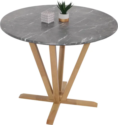 MCW Bistrotisch Grau, Holz 92x76x92 cm - Funktionsjacken – Hochwertiger Tisch mit HPL-Oberfläche, hitzebeständig und wasserfest, ideal für langlebige Nutzung in Ihrem Esszimmer oder als Barmöbel.