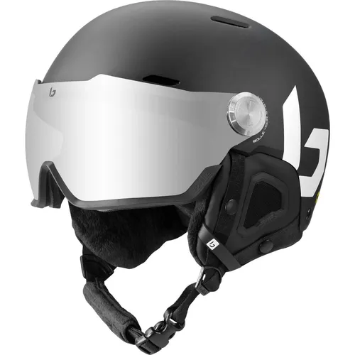 Bollé Might Visor SKIHELM Adulto Schwarz Matt 55-59cm - Ski- & Snowboardhelme, sicherer Kopfschutz mit integriertem Visier für optimale Sicht bei Wintersportaktivitäten.