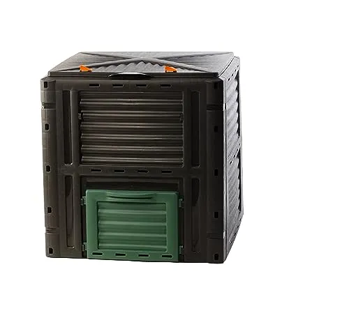 2friends Premium Garten Komposter Schnellkomposter 450L, Stabiler Kunststoff, Klappdeckel, H81xB80xT80 cm, Thermokomposter für Garten/Küchenabfälle, 100% Recycelt, EU, Model Mauro
