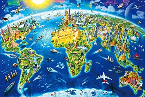 Puzzle 1000 Teile Erwachsene Welt-Wahrzeichen 70 x 50 cm Puzzles für Erwachsene Klassische Puzzles 1000 Teiles Erwachsene Puzzles Schwer Pädagogisches Spielzeug Erwachsen Kinder 1000 Teile