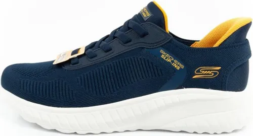 Skechers Slip-Ins: BOBS Squad Chaos - Dunkelblau Herren Sneaker - Halbschuhe mit Skechers Memory Foam-Einlegesohle für individuellen Tragekomfort. Bequeme Slip-Ins für einfaches Anziehen und sportlichen Stil – perfekt für aktive Herren.