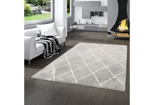 Pergamon Luxus Teppich Grau 80x150 cm – Hochflorteppich für modernes Wohnen - Der Silky Soft Hochflorteppich vereint luxuriöse Weichheit mit stilvollem Design. Pflegeleicht und schadstoffgeprüft, bringt er eine gemütliche Atmosphäre in Ihr Zuhause.