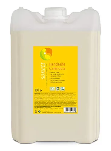 Sonett Handseife Calendula 10L - Seife mit 100% biologischen Inhaltsstoffen, enthält entzündungshemmende Calendula für sanfte Pflege von Händen und Körper.
