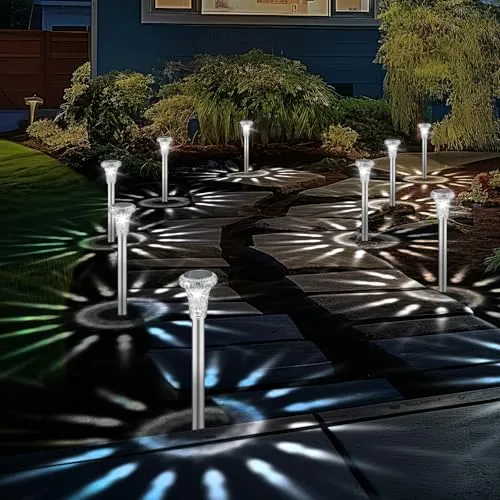 SonPen Solarlampen für Außen 6 Stück LED Solarleuchten Garten, IP65 Wasserdichte Edelstahl Solar Gartenleuchten, Energiesparend Solar Lampe Outdoor für Terrasse, Rasen, Hof, Wege(kaltesWeiß)