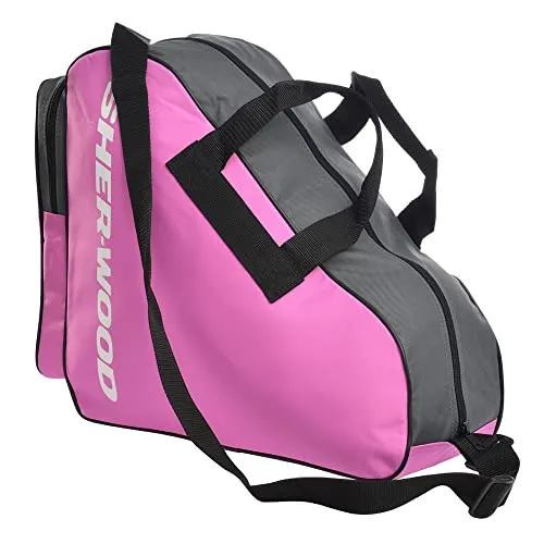 Sherwood Schlittschuhtasche, Inliner-Tasche für Erwachsene und Kinder, Eishockey-Bag, ideal für Rollschuhe und Eislaufschuhe (Rosa)