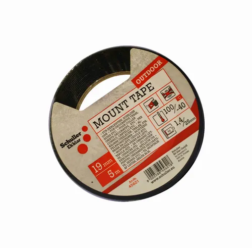 Montageband 19x1mmx5m doppelseitiges Klebeband schwarz Innen + Aussen Mount Tape