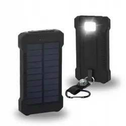 Solar-Powerbank 8000 mAh mit Taschenlampe und Kompass