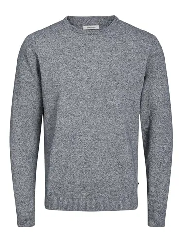 JACK & JONES Herren Jjebasic Knit Crew Neck Pullover, Navy Blazer - Bequemer Baumwollpullover für Herren, weich und elastisch - ideal für lässige Looks.