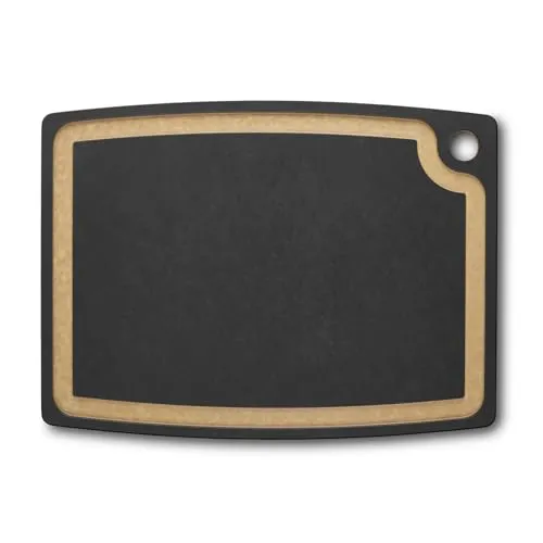 Victorinox Schneidebrett, Gourmet Serie, Cutting Board L 44.5 x, 33 x, 0.9, Saftrille, Klingenschonend, Spülmaschinengeeignet, Schwarz