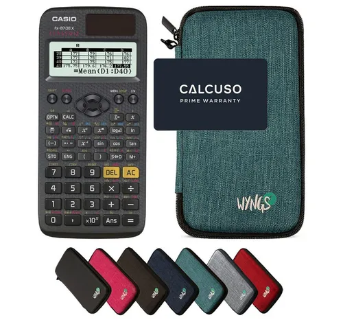 Casio fx-87DE X ClassWiz inkl. WYNGS Schutztasche Türkis von CASIO