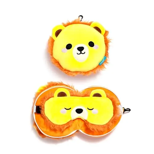 Puckator Relaxeazzz Reisekissen, Plüsch, 2-in-1, Löwe