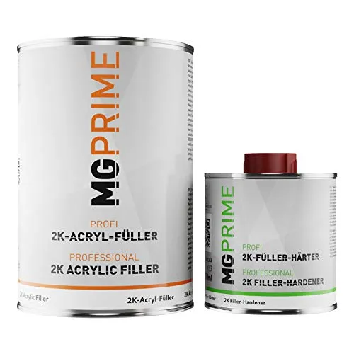 MG PRIME 2K High Solid Füller Set/Grundierung für Autolack schwarz - 1,3 kg Epoxyfüller & Härter