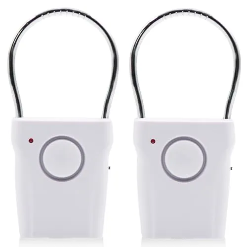 Stück Türgriff Alarm 120dB, Elektronischer Alarmanlage Tür- und Fensteralarm mit Vibrations- & Touch Sensor, Kabelloses Einbruchschutz Alarmsystem für Zuhause, Hotel, Büro, Wohnmobil Weiß 2