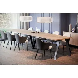 Endo-Moebel Esstisch Lungo XXL: Ausziehbarer Kulissentisch bis 4m