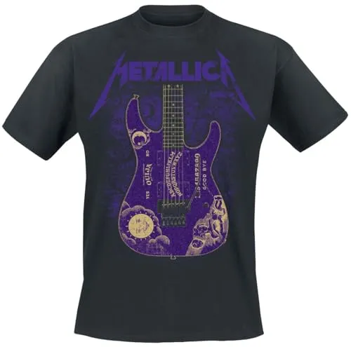 Metallica Ouija Purple Männer T-Shirt schwarz M - Offizielles Band-Merchandise mit doppelseitigem Design – ideal für echte Fans! Der strapazierfähige Druck sorgt für einen auffälligen Look. Klassischer Rundhalsausschnitt und bequeme Passform aus 100% Baumwolle.
