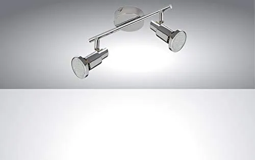 Trango 2-flammig LED Deckenleuchte 2890-028-5W I Deckenspots I Deckenstrahler inkl. 2x 5 Watt GU10 LED Leuchtmittel 3000K warmweiß Spots sind schwenbar & drehbar