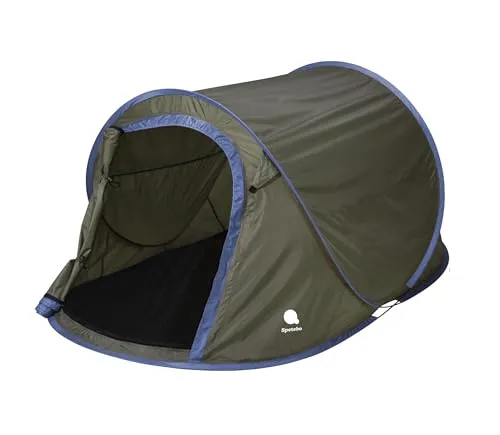 Spetebo Pop Up Wurfzelt grün - 2 Personen Camping Zelt - Wasserdichtes Pop Up Zelt für 2 Personen, schnell und einfach aufzubauen – ideal für Trekking und Festivals. Inklusive Heringen und Spannseilen für zusätzlichen Halt.