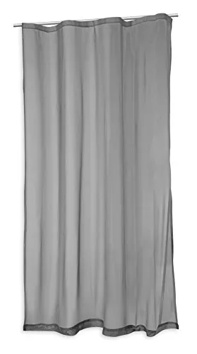 Voile Dekoschal Kräuselband Uni Gardine Sheer Vorhang transparent ca. 140x245 cm #1390 (grau)