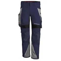 QUALITEX HIGH QUALITY WORKWEAR Arbeitshose 'IRON' in marine/grau - Größe 44 - Moderne Bundhose für anspruchsvolle Handwerker. Strapazierfähig, mit Cordura-Einsätzen und vielen Taschen für optimalen Stauraum und Tragekomfort.