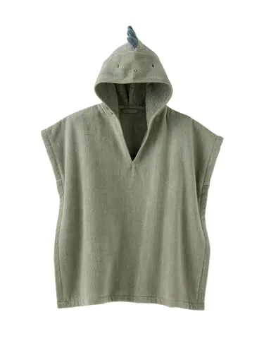 Vertbaudet Baby Badeponcho TIERLIEBE olivgrün 74/80 - Kuscheliger Badeponcho aus Frotteesamt mit süßer Tierkopf-Kapuze. Perfekt für kleine Wasserratten, um nach dem Baden warm und trocken zu bleiben.