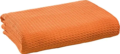 Erwin Müller Sommerdecke, Baumwolldecke orange Größe 100x150 cm - luftig-leicht, weiche Qualität, sehr angenehm - 100% Baumwolle