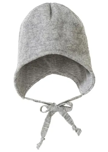 Disana WALK-MÜTZE, 100% Bio-Merinowolle GOTS, IVN Best – Futter: 100% Bio-Baumwolle | Besonders warme und weiche Wintermütze | Baby Kleinkind Kind Unisex | Made in Germany | Grau Gr. 1