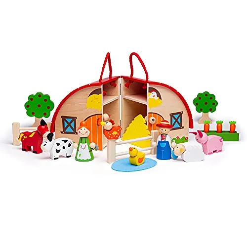 Bigjigs Toys Mini-Bauernhof Spielset