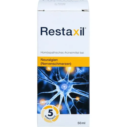 Restaxil 50 ML - Homöopathisches Mittel gegen Nervenschmerzen - Arzneimittel zur Linderung von Neuralgien, enthält natürliche Wirkstoffe und ist ideal für Erwachsene. Enthält 18 Vol.-% Alkohol!