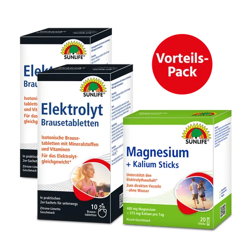SUNLIFE® Vorteilspack Elektrolyte Magnesium Kalium Vitamin B Sport Alkohol