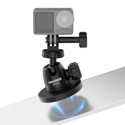 NEEWER BASICS Magnetisch Action Cam Halter für Auto Videoaufnahmen, GP-101 | Kompatibel mit GoPro DJI Action 6 Osmo 360 Pocket 4P 4 3 Xtra Muse Insta360 Luna Ultra X5 X4 X3 Ace Pro AKASO Zubehör
