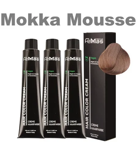 Femmas Premium Haarfarbe mit Arganöl 3 x 100 ml - Professionelle Haarfarbe mit Arganöl für intensiven Glanz und lebendige Farben. Ideal für Grauhaarabdeckung und individuelle Farbmischungen. Für ein strahlendes Ergebnis in Friseur-Qualität.