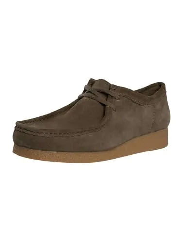 Clarks Herren Wallabeeevo Derby, Dark Olive SDE, 40 EU - Herren-Schnürhalbschuhe mit hochwertigem Leder, gepolsterter Innensohle und flexibler Gummisohle für maximalen Komfort und Unterstützung.