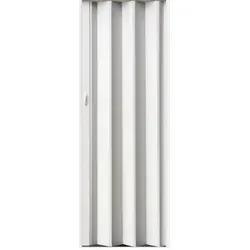 Vivaldi Falttür Schiebetür Weiß 147 cm Breite, 203 cm Höhe, teils vormontiert - Moderne Falttür in Weiß für Türbreiten bis 147 cm und 203 cm Höhe. Teils vormontiert, pflegeleicht und ideal für verschiedene Räume. Inklusive Montagematerial und flexiblem Anschlag.