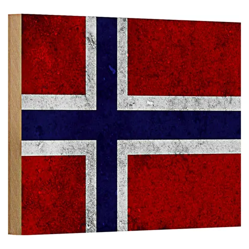 Holzschild Flagge 18x12cm Norwegen Fahne Wanddeko