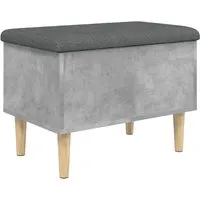 vidaXL Sitzbank mit Stauraum Betongrau 62x42x46 cm - Sitzbank mit Stauraum, ideal für Flur oder Wohnzimmer. Hochwertiger Holzwerkstoff, dick gepolstertes Kissen für optimalen Sitzkomfort und stabiler Deckel zum einfachen Aufräumen.