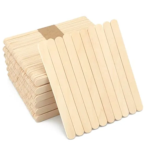 G2PLUS 300 Stück Holzstäbchen Eisstiele Holz-Bastelstäbe,Holzspachtel Holz Eisstiele zum Basteln,DIY,Beschriften von Pflanzen（114 x 10 mm）