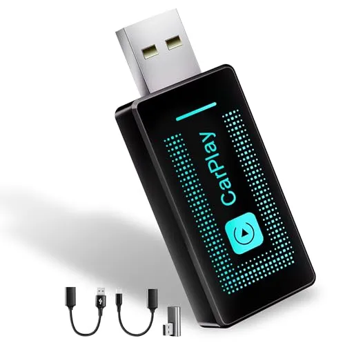 Pashlysh Kabelloser Carplay-Adapter für iPhone - Plug & Play - Motorrad-Headsets: Einfacher kabelloser Zugang zu CarPlay-Funktionen, kompatibel mit Autos ab 2016 und iOS 10+. Inklusive praktischer Adapter für universelle Nutzung.