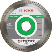 Bosch Accessories 2608602479 Diamanttrennscheibe 125mm - Werkzeugteil für saubere Schnitte in Porzellan und Hartkeramik. Mit Turbo-Rand für splitterfreies Schneiden und optimierte Diamantmatrix.