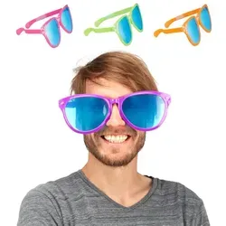 relaxdays Partyanzug 48 x Riesenbrille - Partyanzüge mit 48 witzigen Riesenbrillen, ideal für Karneval, Junggesellenabschiede und Fotoboxen. Übergröße und getönte Gläser sorgen für Spaß und Starappeal!