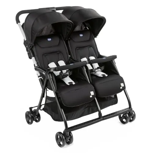 Chicco OHlalà Twin Geschwisterwagen - Leichter Doppel-Kinderwagen für Zwillinge bis 15 kg, mit verstellbaren Sitzen und UV-Schutz. Ideal für Eltern, die Komfort und Agilität suchen.