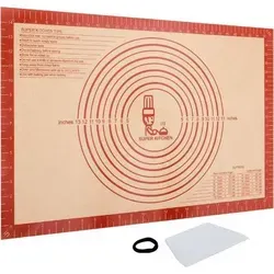 Backmatte Silikon Antihaft Rutschfest Teigunterlage XXL Rot 60 x 40 cm