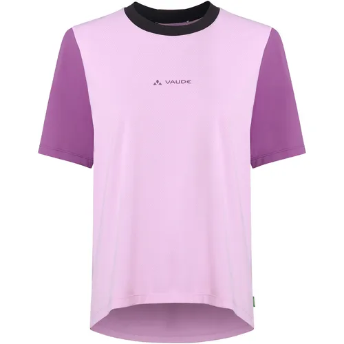 VAUDE Women's Loamer Shirt - Atmungsaktives Radshirt in Lila XL - Schnelltrocknendes und pflegeleichtes Radshirt für Damen, ideal für sportliche Aktivitäten. Hergestellt aus 100% recyceltem Polyester mit elastischen Eigenschaften für optimalen Tragekomfort.