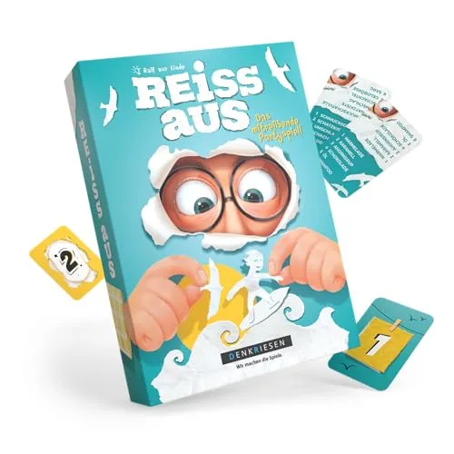 DENKRIESEN – Reiss aus | Das mitreißende Partyspiel | Lustiges Gesellschaftsspiel für 2–6 Spieler | Ab 7 Jahren | Kreatives Spiel mit Papier | Familienspiel & Partyhit