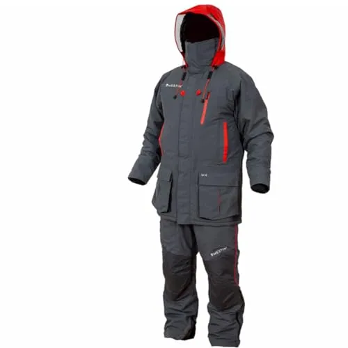 Westin W4 Winter Suit Extreme Steel Grey - Thermoanzug für kalte Tage - Funktionsjacke und Hose in Größe XXXL, wasserabweisend und atmungsaktiv, ideal für extreme Winterbedingungen mit praktischen Taschen und zusätzlichem Windschutz.