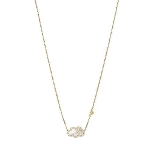 Emporio Armani Jewelry EGS3060710 Damenhalskette - Elegante Kette aus goldfarbenem Messing mit funkelndem Zirkon, perfekt für besondere Anlässe oder als stilvolles Accessoire im Alltag.