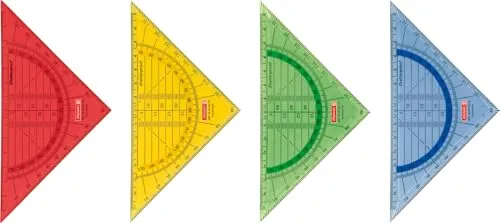 Unbekannt Baier & Schneider Brunnen 104975402 Geometrie-Dreieck / Geodreieck für Schule und Büro 16 cm, bruchsicher, 1 verschiedene Farben) farblich sortiert